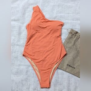 Berlook  / ** Discontinued** / Medium / Orange One shoulder one piece